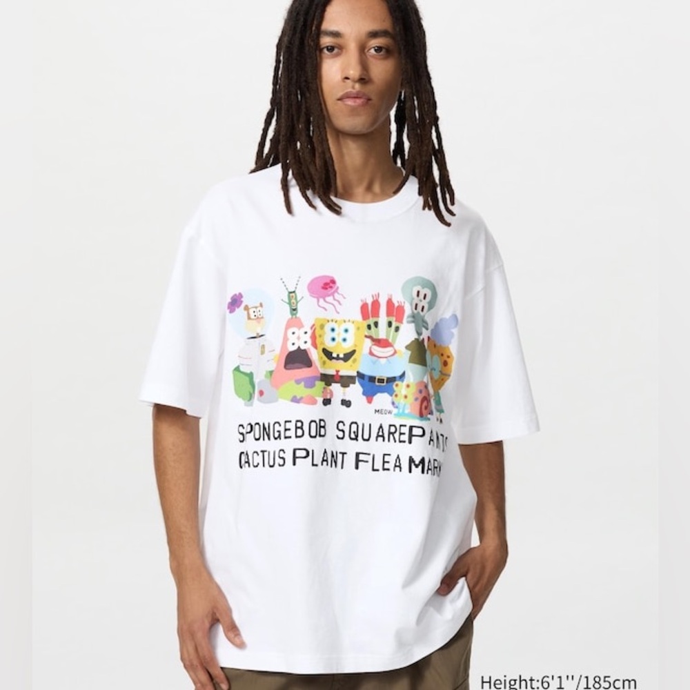 Uniqlo SpongeBob SquarePants Cactus Plant Flea Market T-shirt Mens size small
